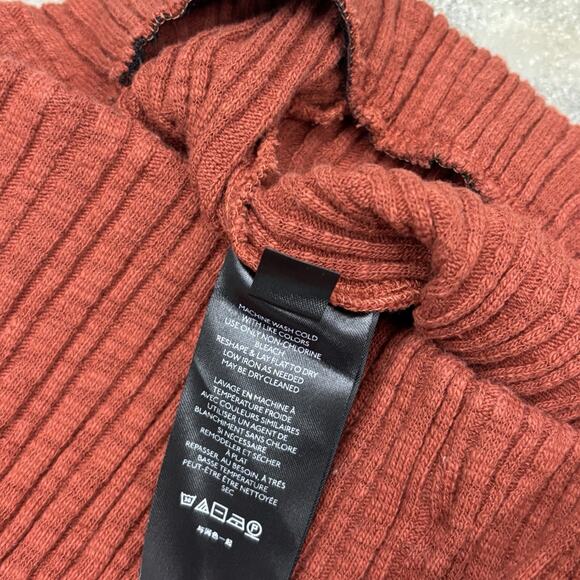 Urban Outfitters UO Rosie Ribbed Flare Pants M Cotton Blend Burnt Orange Ribbed - Picture 10 of 14